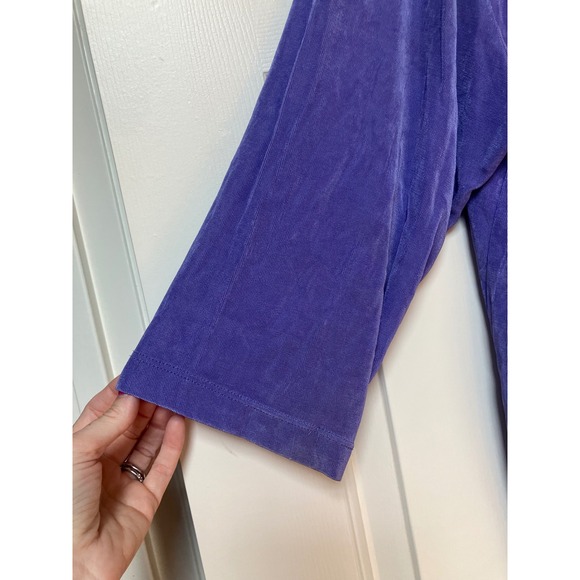 Slinky‎ Brand Purple Cardigan Open Front Stretch Comfy Lightweight Plus Size 2X - Picture 4 of 7